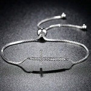 Elegant Silver Cross Bracelet